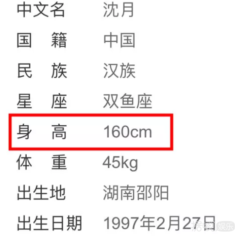 说沈月只有一米四？对方用一张图做出回应