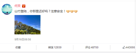 台风来了，一众明星各显神通，林峰最儿戏